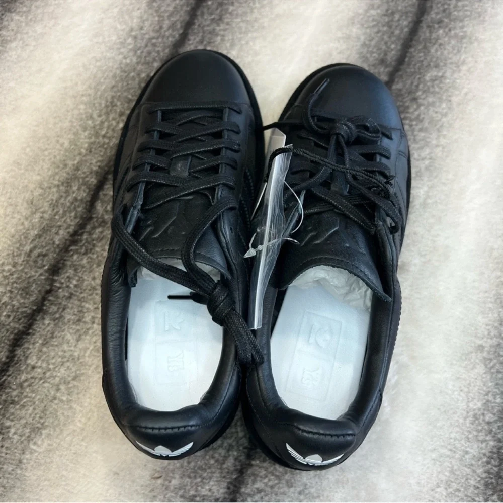 Y’s by Yohji Yamamoto Y’s adidas Wedge Stan Black Leather Sneakers